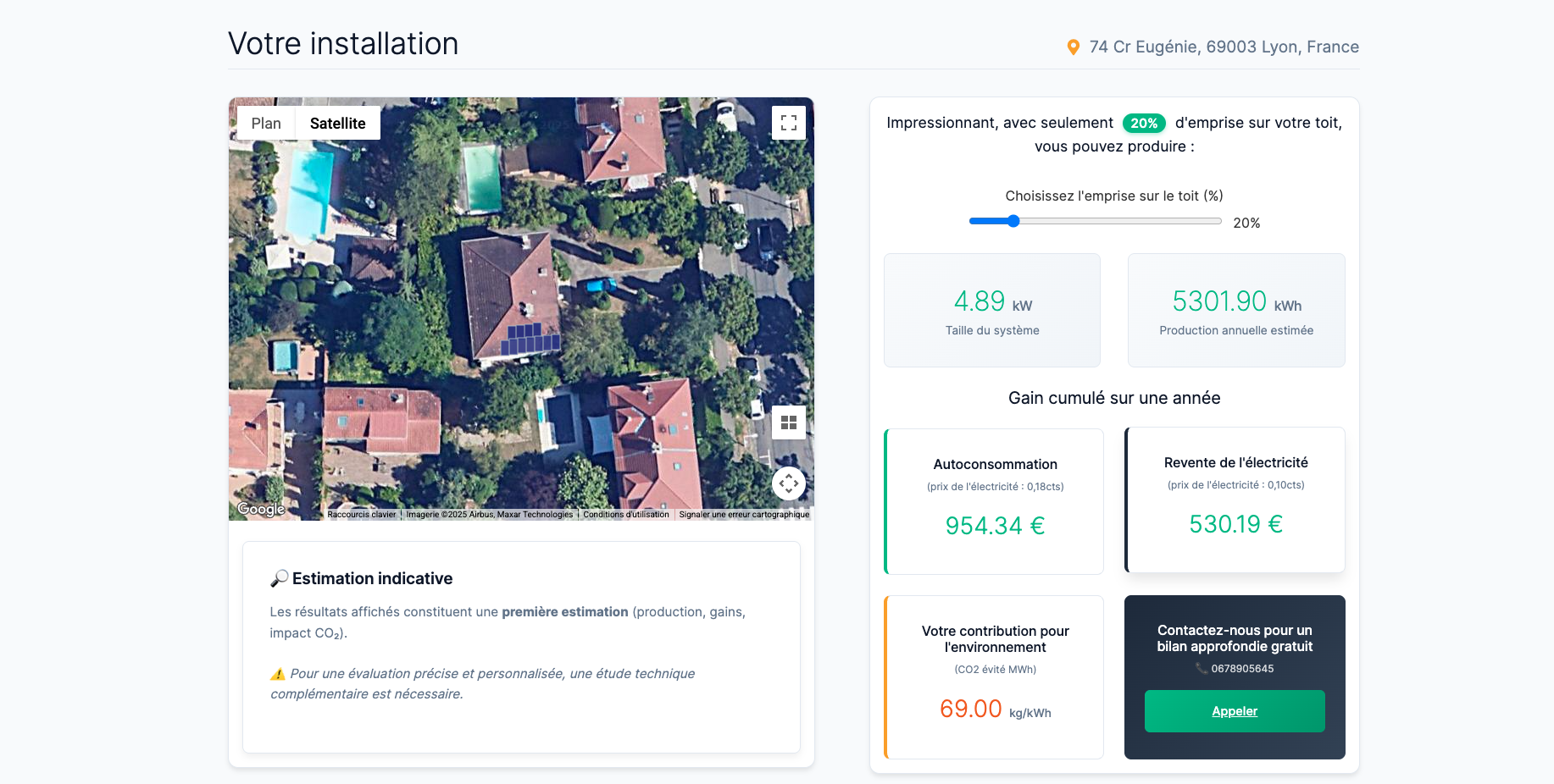 Simulateur Loumee avec carte satellite